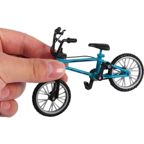 Mini Size Fingerboard Bicycle Toys With Brake Rope Blue Simulation Alloy Finger Bmx Bike Children Educational Gift