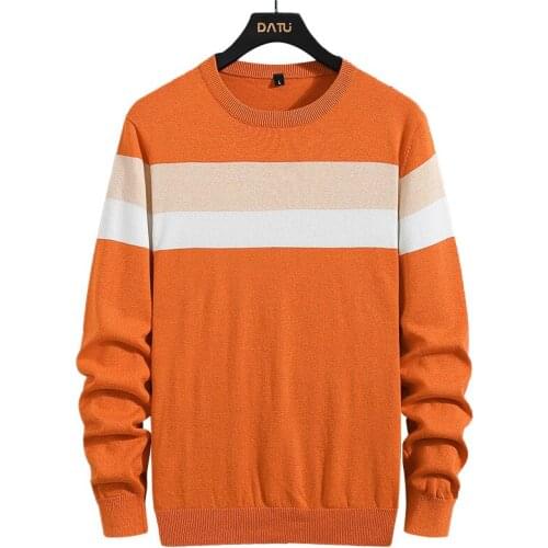 Mens new autumn/winter jacket full cotton stripe fashion casual multi-color joker wear sweater series size M,L,XL,XXL,XXXL