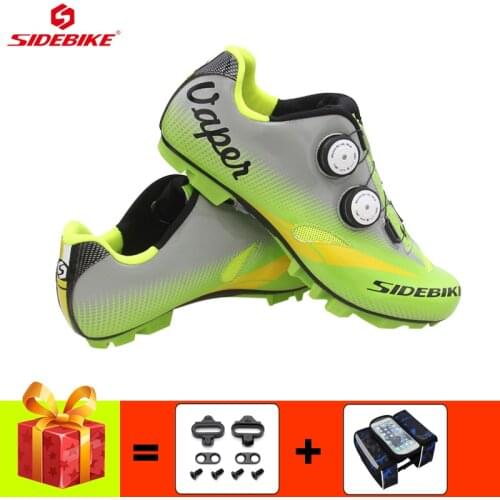 SIDEBIKE men mountain bike shoes add cleats sapatilha ciclismo mtb breathable self-locking ultra-light outdoor racing sneakers