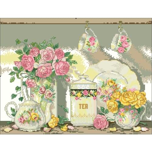 Cross stitch Handmade 14CT Counted Canvas DIY,Cross-stitch kits,Embroidery A corner of the kitchen 46-37