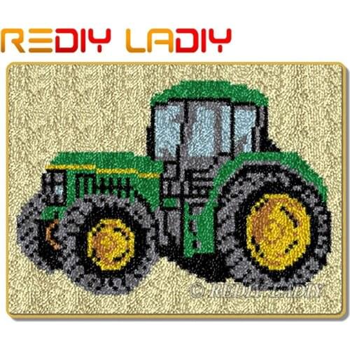 Latch Hook Kits Make Your Own Rug Red Cartoon Car Tapestry Crochet Cushion Mat DIY Carpet Rug Pre-Printed Canvas Hobby & Crafts