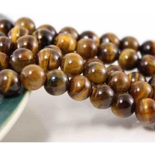 Natural Stone Yellow Tiger Eyes Beads Round 4 6 8 10 12 14MM Pick Size Round Loose Spacer Beads for DIY Jewelry Making Findings