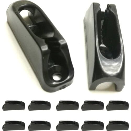 12PC Black Nylon Jam Cleat Self-lock Rope Cord Tensioner Runner for Outdoor Safety Canoeing Kayak Surfing Boat Accessories