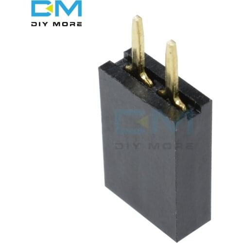 50PCS New Single Row 1x2 Pins 2.54mm Pitch Female Header Straight 2PIN