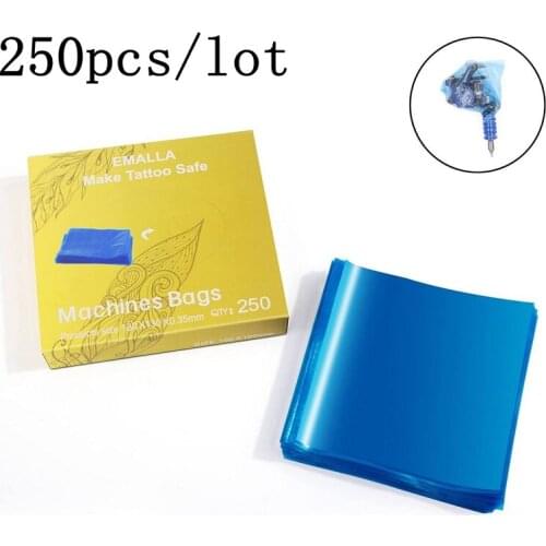 250Pcs/set Tattoo Disposable Cover for Tattoo Machine Clip Cord Sleeve Cover Bag Hygienic Tattoo Machine Supply Storage Pouch