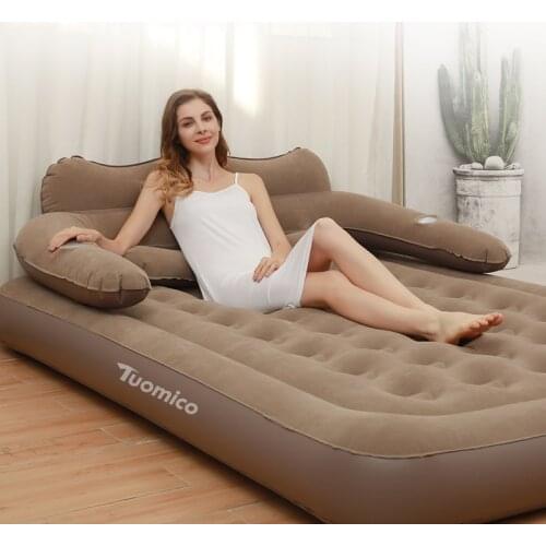 Portable Lazy Couch Air Mattress Breathability Comfortable Back Mattress Outdoor Home Bedroom Air Bed Sleeping Bag for Guests