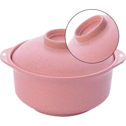 2 Pieces Instant Noodles Bowl with Lid Japanese Style Students Noodle Soup Rice Ramen Bowl Tableware