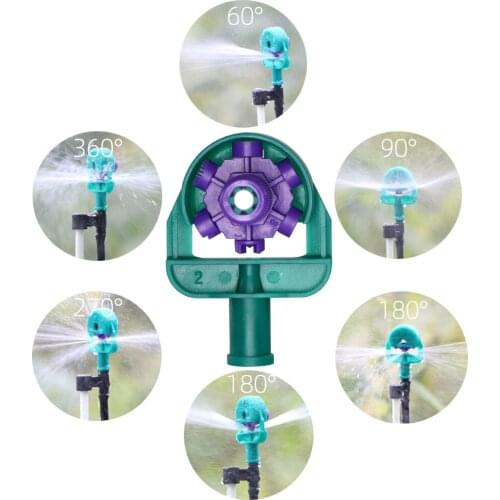 RBCFHl Adjustable Angle 60/90/180/270/360 Degrees Garden Watering Irrigation Nozzles on 50CM Filberglass Stake Greenhouse