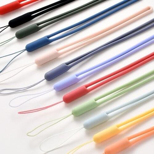 Silicone Mobile Phone Lanyard Hanging Creative Anti-Lost Pendant Rope Student ID Card Keys Bags Badge Sleeve Long Lanyard