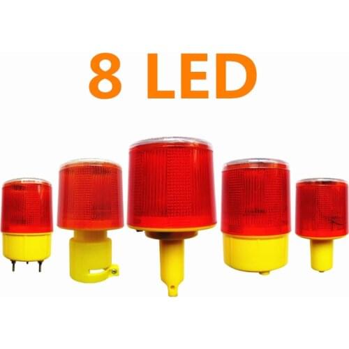 8LED bright LED Solar Powered Traffic Warning Light barricade lights strobe tower warning lights road cone