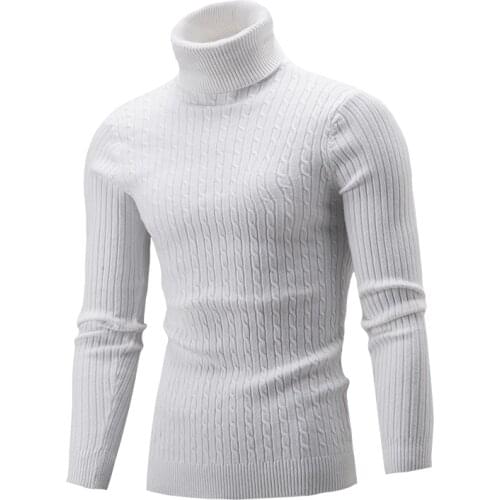 Sweater Pullover 2020 Male Brand Casual Solid-Color Knitt Simple Comfortable Hedging Turtleneck MenS