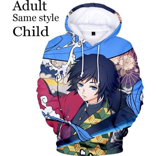 New Hot Anime Kids 3D Hoodie Mens and Womens Pullover Sweatshirts Demon Slayer Boys Girls Hoodies Fashion Kids Hooded 3D Print