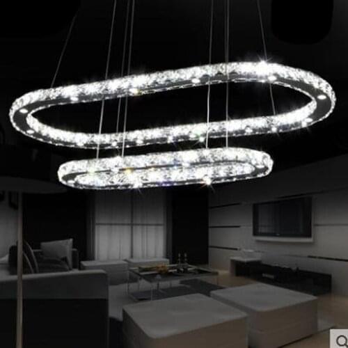 Creative oval living room lamp LED crystal chandelier modern restaurant chandelier dining room lamp led lighting fixture led