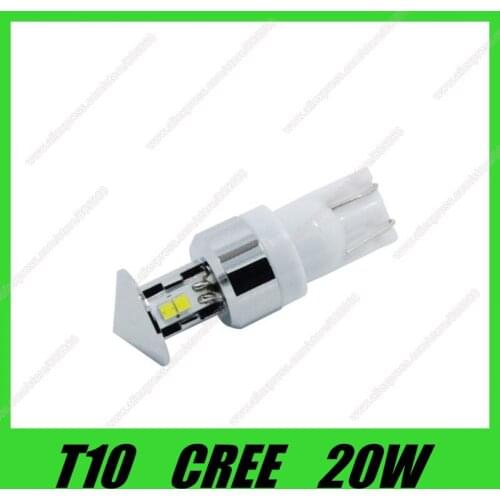 High quality LED Indicator Light T10 led 194 168 W5W 20W High Power light CREE chips XQD Lamp White light Auto 2pcs/lot