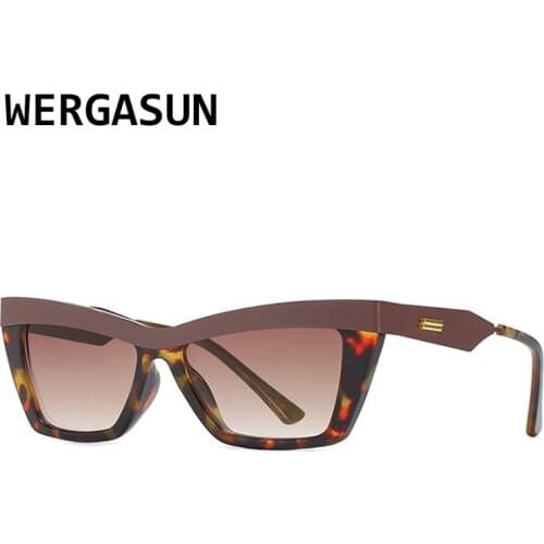 WERGASUN Vintage Cat eye Sunglasses Women Sexy Retro Small Cat Eye Sun Glasses Brand Designer Eyewear For Female