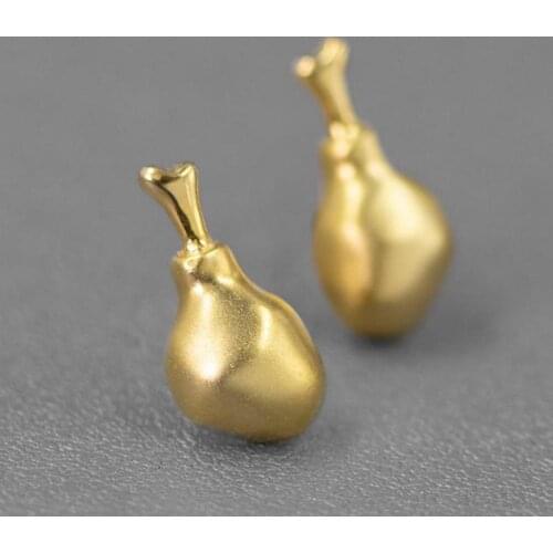 Volta Van 2021 New 925 Sterling Silver Stud Earrings Elegant Fine Jewelry Trendy Cute Chicken Leg Individuality Concise Earrings