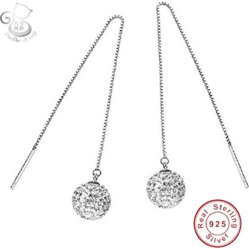 100% Sterling Silver Jewelry Fashion Earrings Sterling Silver Ear Wire Earrings With Female Models Free Shipping