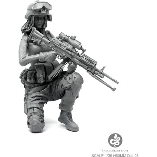 1/35 Resin Soldier Figure Female Model kits self-assembled DJJ-03