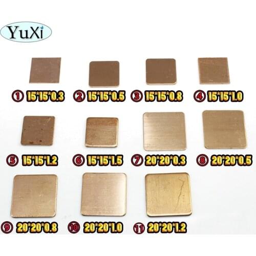 YuXi 1pcs 20mm*20mm DIY Copper Heatsink thermal Pad for Laptop GPU CPU VGA Chip RAM Copper Sheet for Mobile phone repair tool