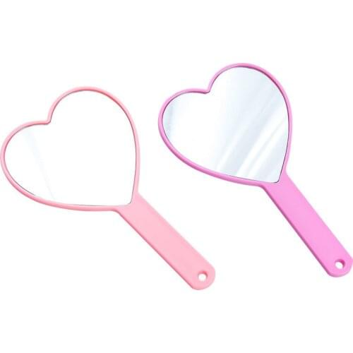 1pcs Cute Plastic Pocket Hand Mirrors Makeup Vanity Mirror Rectangle Hand Hold Cosmetic Mirror With Handle For Gifts