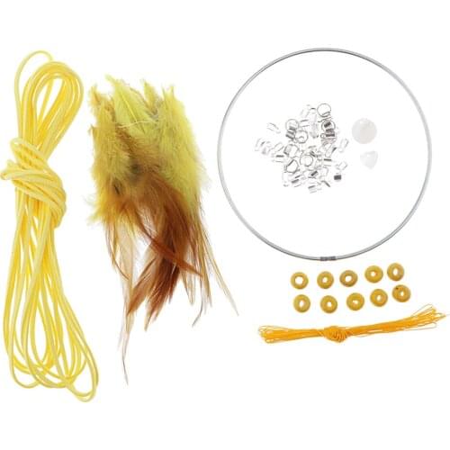 1 Pack Of Iron Rings ,Suede Leather Cord ,Feather Beads For Dream Catcher