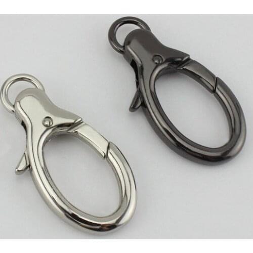 8mm 10pcs Silver gun black Thick solid hook tongs luggage hardware accessories with buttons shoulder strap metal button