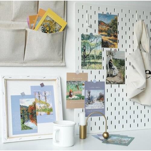 15 Pcs Nordic Classical Famous Painting By Monet Sticker Photo Wall Decoration Photography props Wall Sticker card Home Decor