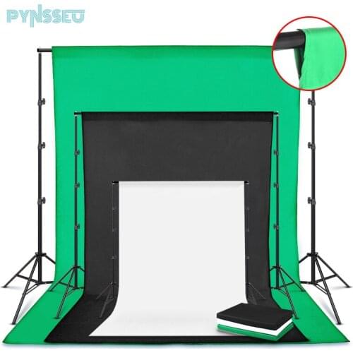 2.6*3M Photography Background Stand with 3*4M Chromakey Backdrops and clips,Photo Studio Support System Frame for Chroma Video