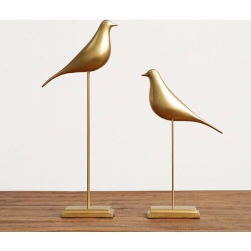 2 PIECES FOR A LOT GOLDEN COLOR HOUSE BIRDS HOME DECORATION ART CRAFT TOY GOLD HOSE BIRDS