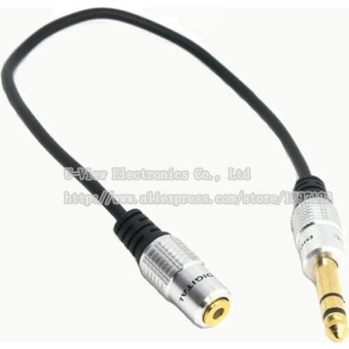 NCHTEK 1/8" 3.5mm Stereo Female Jack to 1/4" 6.35mm Stereo Male Plug Headphone Adapter Converter Cable 30CM/Free Shipping/2PCS