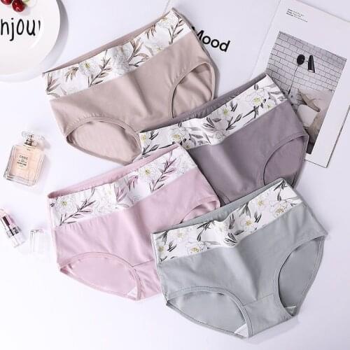 3Pairs/set Womens Briefs Comfortable All Cotton Seamless Soft Comfortable Cotton High Waist Underwear Women Sexy Panties