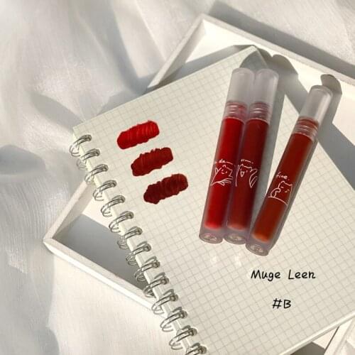 3pcs/set Soft Mist Smoothie Matte Velvet Lip Glaze Waterproof Long Lasting Makeup Lip Gloss Set Red Lip Tint Cosmetic TSLM1