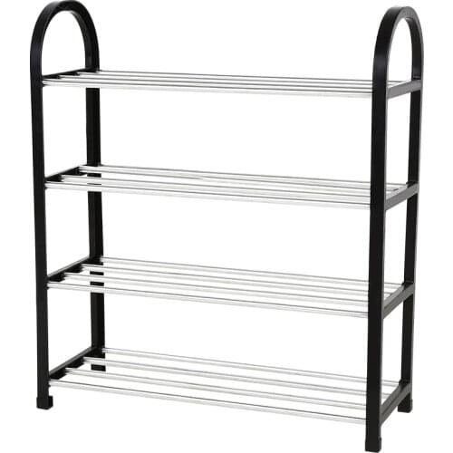 3 Tiers/4 Tiers Shoe Rack Plastic And Aluminum Metal Standing Shoe Rack DIY Home Organizer Shoes Shelf
