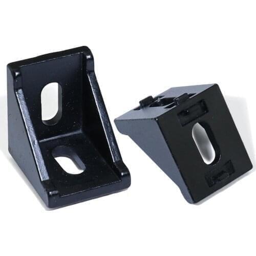 4pcs 10pcs 2020 Series Black Slot 6mm Corner Angle L Brackets Connector Fasten connector Aluminum Profile Accessories