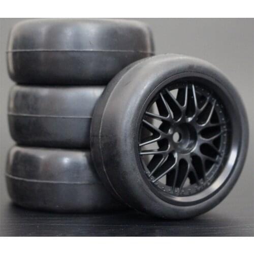 4Pcs 26mm Rubber RC Tyres & Wheel Rims Hex 12 For 1:10th HSP HPI Sprint 2 Drift RS4 On Road 4WD