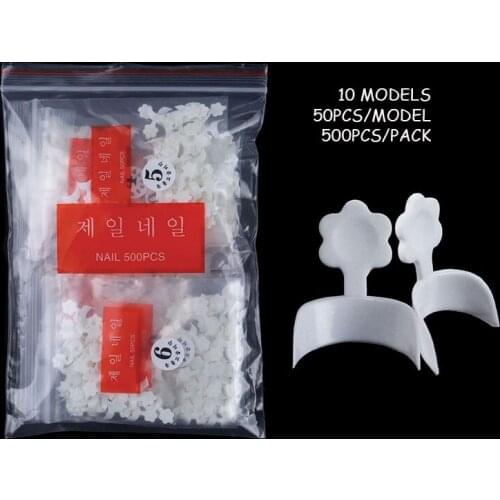 500 PCS/Bag Professional Acrylic French Nail Tips White Half Cover Artificial French Short Fake Nails UV Gel Polish Tools