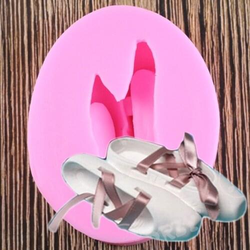 DIY Ballet Shoes Candle Mold Handmade Resin Clay Soap Molds Cake Decorating Tools Fondant Chocolate Candy Moulds