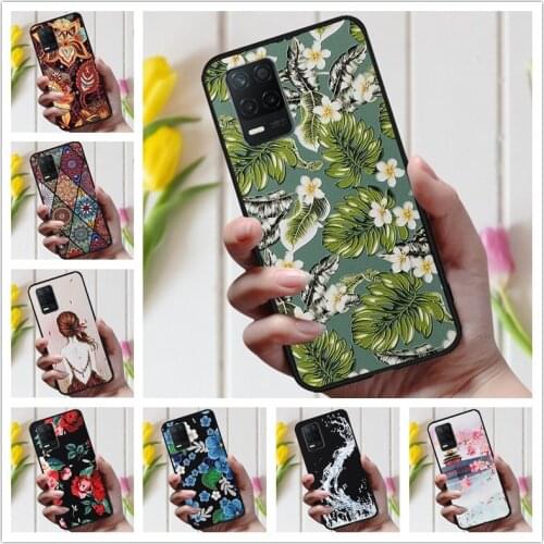 3D Emboss Flower Case For Realme 8 5G Pro Cover Cute Relief Case For Realme Narzo 30 5G Phone Case Realme 7 5G 8 Coque Fashion