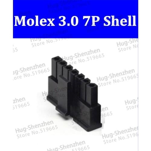 200pcs/lot Black Molex 3.0mm 43645-0700 7Pin male Power Connector Housing 3.0mm Plastic Shell Connecter