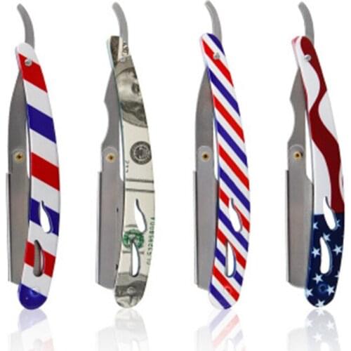Four Style Classical Blue White Stripe Foldable Razor Face Beautify Eyebrow Mustache Triming E171