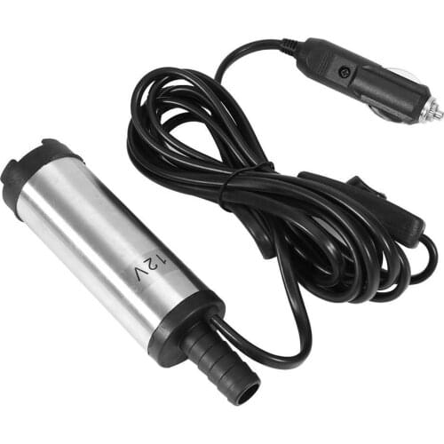 12V 24V 38mm Electric Stainless Steel DC Fuel Pump Portable Submersible Pump Diesel Pump Transfer Pump 12L/min Oil Engine Pump