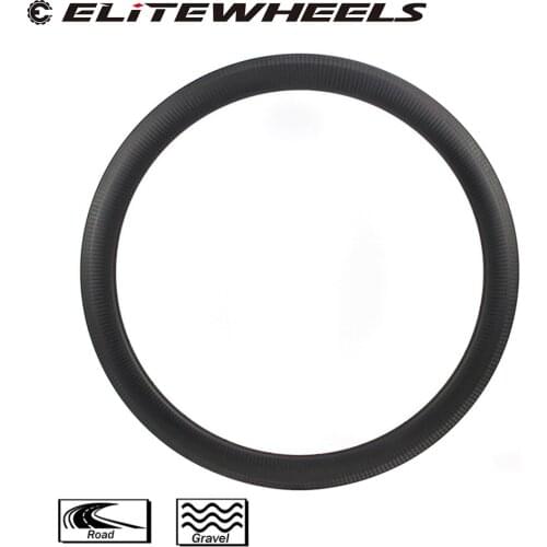 ELITEWHEELS Road Bike Gravel Bike Carbon Rims 50mm Depth 29mm Width Disc Brake Clincher Tubeless Rims For 700c Cyclocross Wheels