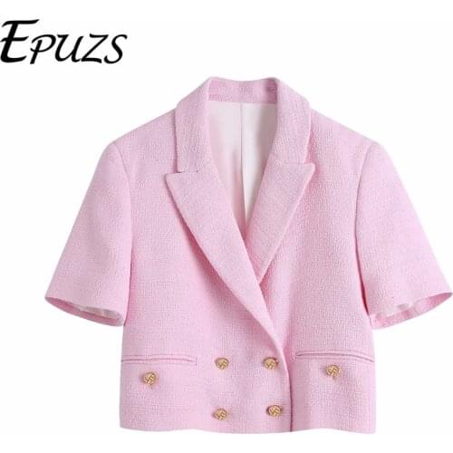 EPUZS Women's Blazers With Short Sleeves
