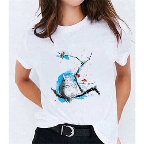 Totoro Studio Ghibli Graphic Kawaii T Shirt Women Casual Miyazaki Hayao Tshirt Hip Hop Cartoon T-shirt Anime Top Tee Female