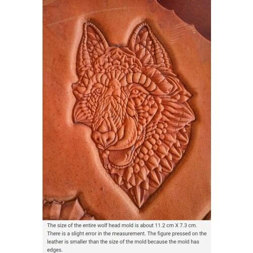Wolf head pattern Hand-work unique design leather working tools carving punches stamp craft leather with leather carving tools