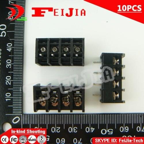 10PCS 611-6.35-4P / 611 6.35mm 4Pin Barrier Terminal Block Screw Terminal Block Pitch 6.35mm Terminal Block Free Shipping