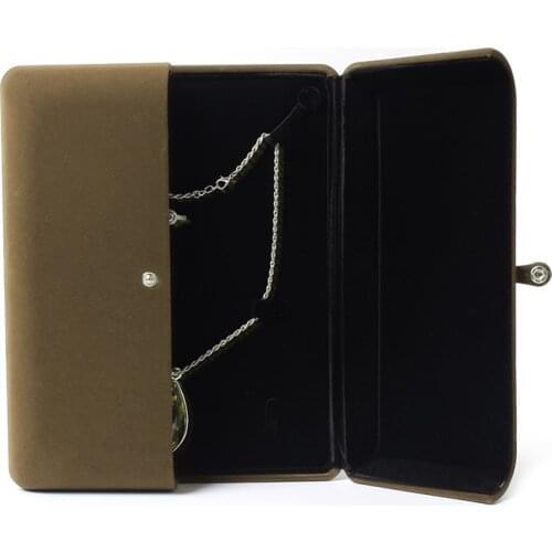 Brown Velet Covered Button Big Jewelry Set Box For Ring Necklace Earring Packaging Gift Women Profession Jewellery Organizers