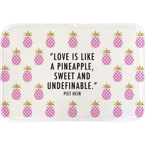 Doormats Printed With Love Is Like A Pineapple Home Entrance Door Mats Indoor Soft Bathroom Floor Mats Short Plush Fabric