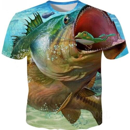 CLOOCL Summer Men T-shirt Animal Fishing Crappie Hunting 3D Printed Harajuku Casual Short Sleeve Tee Shirts Unisex Tops