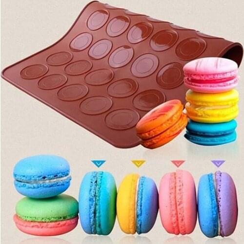 Two-piece reusable Baking Mats & Liners with 48 holes and 30 holes of macaroon silica gel pad
